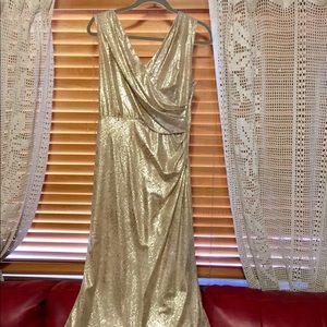Wedding Maxi drees, gold metalic M or size 8 💝